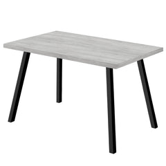 60" Gray And Black Metal Dining Table - Homeroots