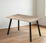 60" Taupe And Black Metal Dining Table - Homeroots