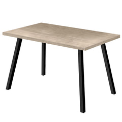 60" Taupe And Black Metal Dining Table - Homeroots