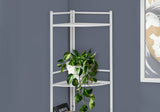58" White Metal Corner Bookcase - Homeroots