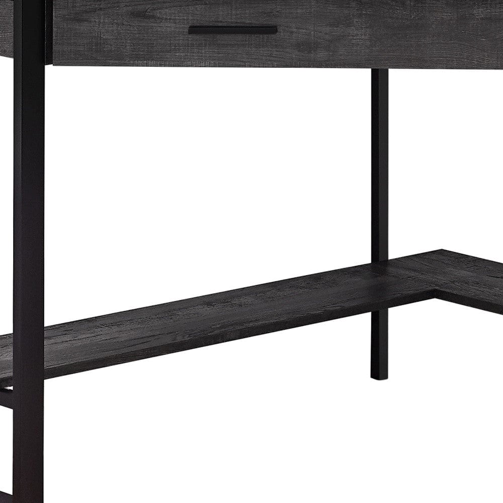 42" Black Corner Computer Desk - Homeroots - Flyclothing LLC