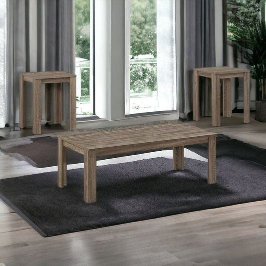 Set of Three 44" Taupe Coffee Table - Homeroots