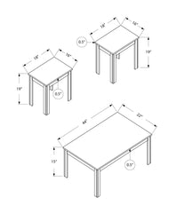 Set of Three 44" Taupe Coffee Table - Homeroots