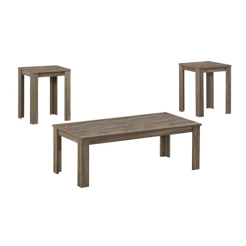 Set of Three 44" Taupe Coffee Table - Homeroots - Flyclothing LLC