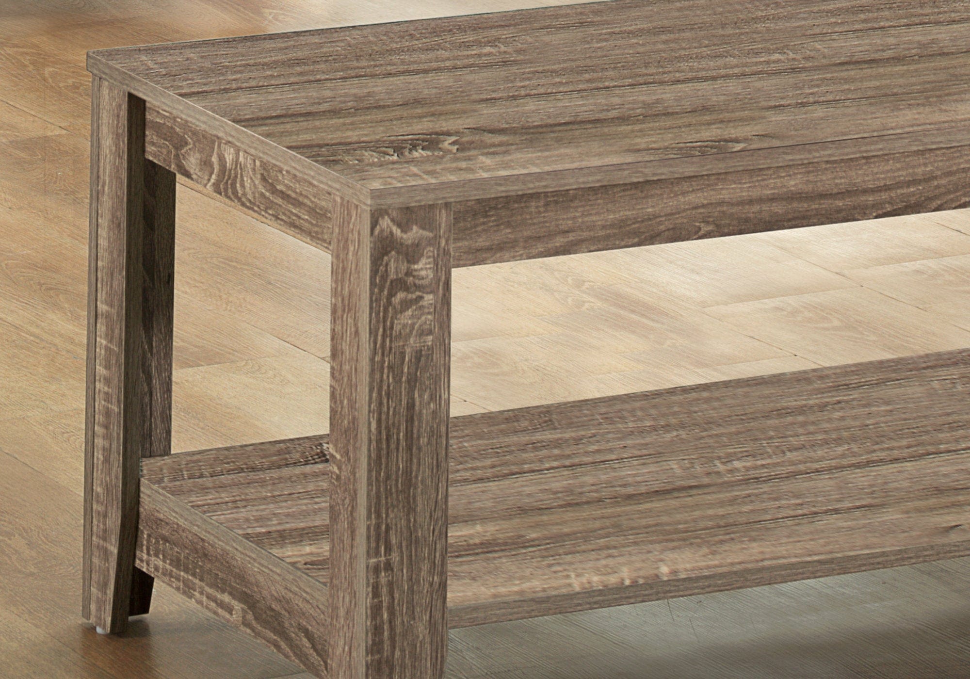 Set of Three 42" Taupe Coffee Table With Shelf - Homeroots