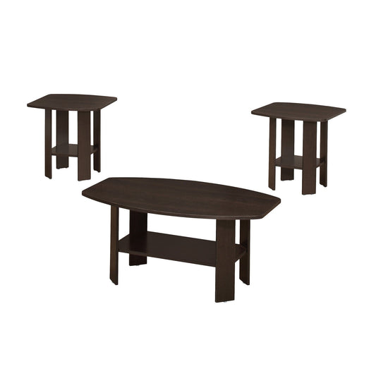 Set of Three 36" Brown Coffee Table With Shelf - Homeroots