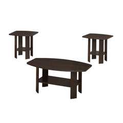 Set of Three 36" Brown Coffee Table With Shelf - Homeroots