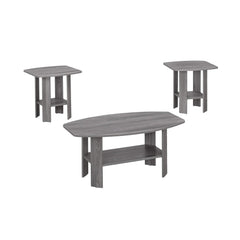 Set of Three 36" Gray Coffee Table With Shelf - Homeroots