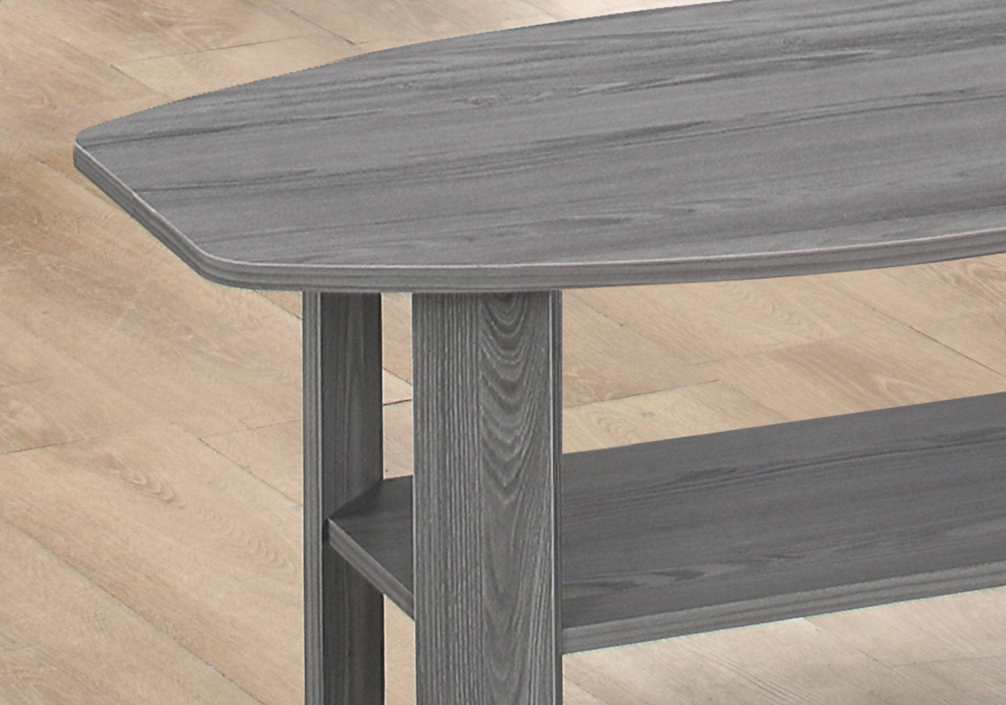 Set of Three 36" Gray Coffee Table With Shelf - Homeroots - Flyclothing LLC