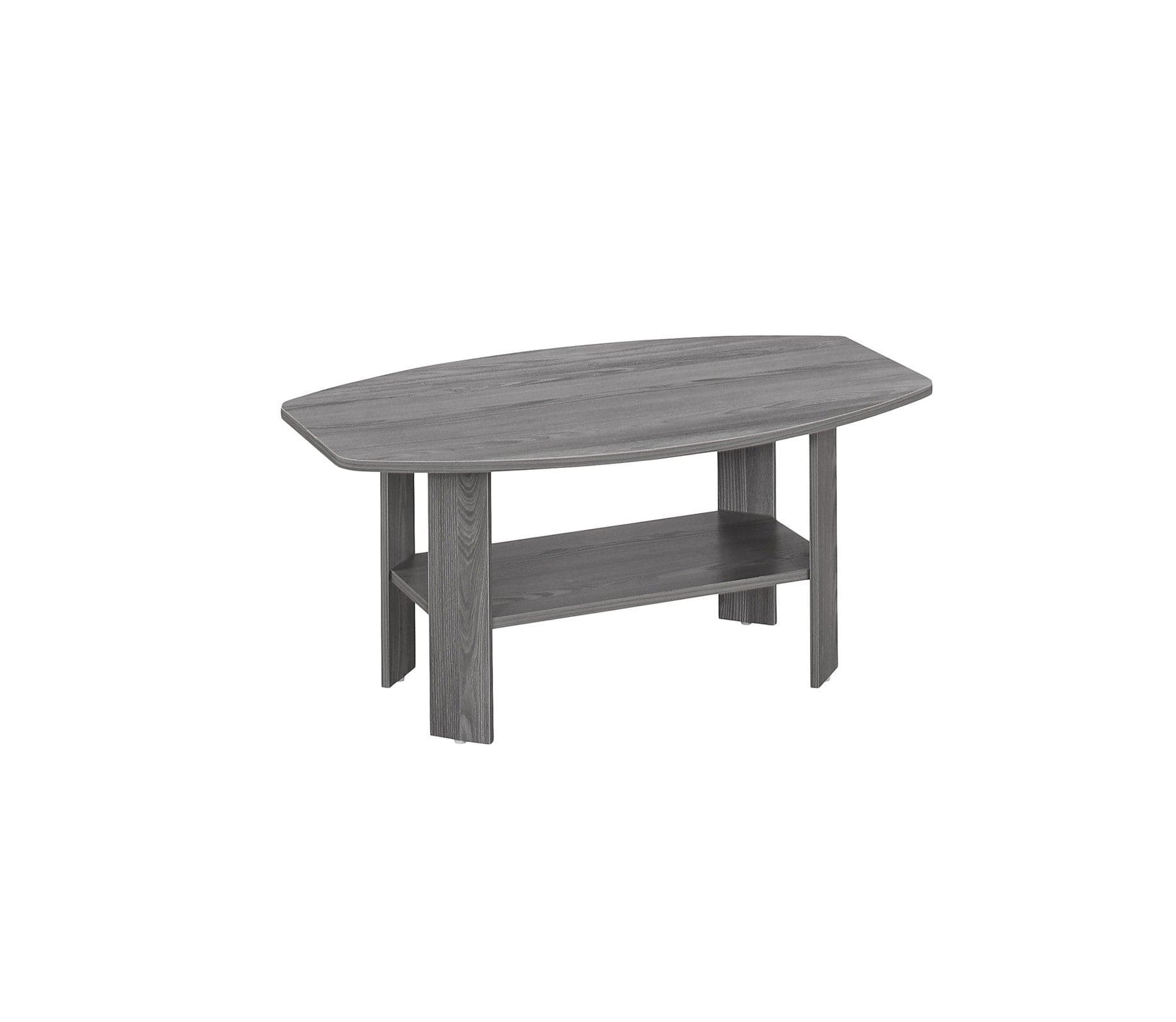 Set of Three 36" Gray Coffee Table With Shelf - Homeroots