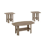 Set of Three 36" Taupe Coffee Table With Shelf - Homeroots