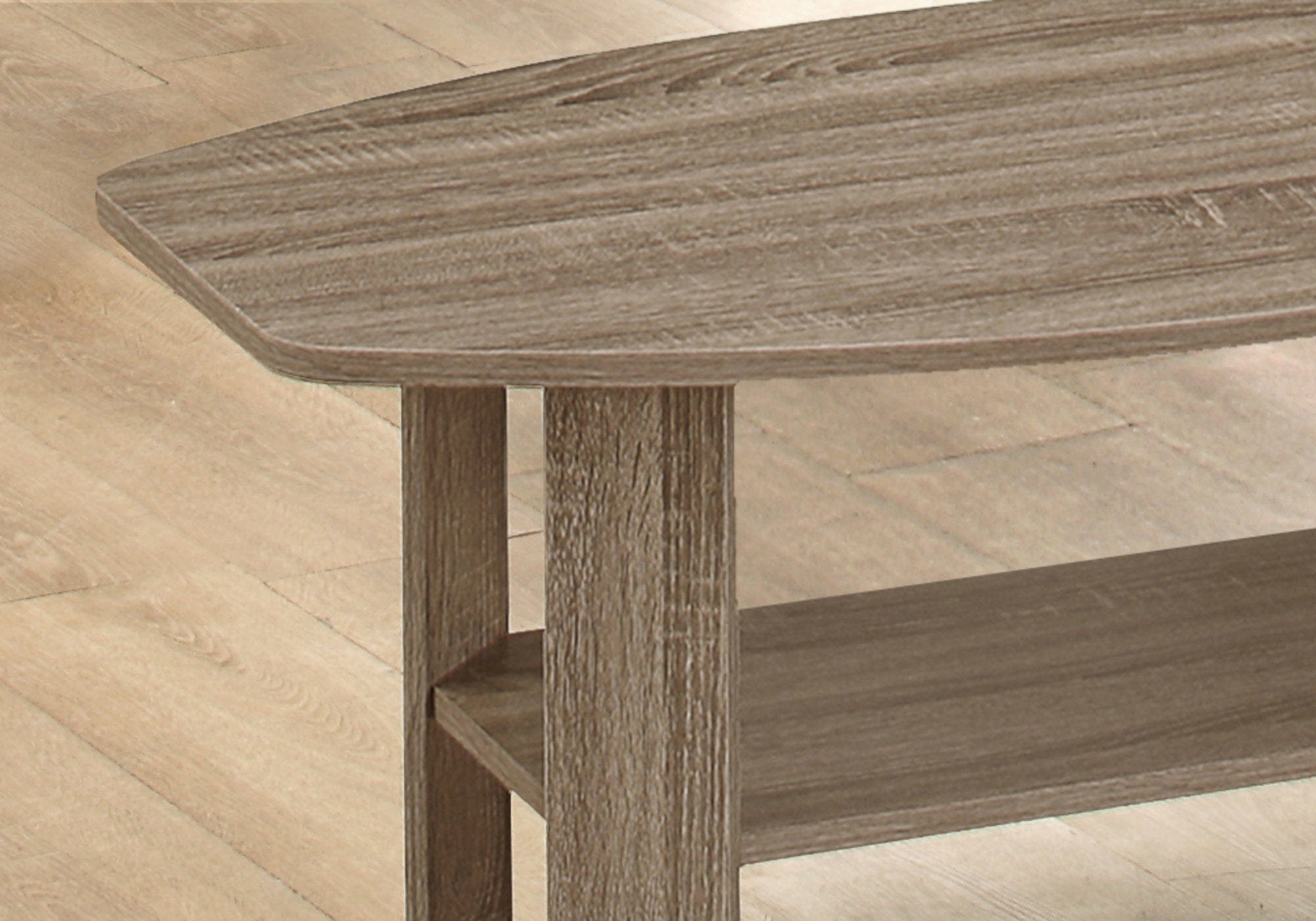 Set of Three 36" Taupe Coffee Table With Shelf - Homeroots