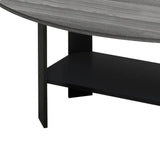 Set of Three 36" Gray And Black Coffee Table With Shelf - Homeroots