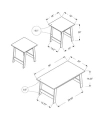 Set of Three 36" Espresso Coffee Table - Homeroots