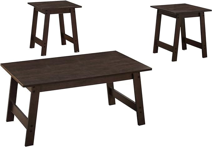 Set of Three 36" Espresso Coffee Table - Homeroots - Flyclothing LLC