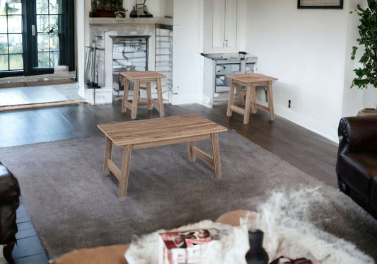 Set of Three 36" Taupe Coffee Table - Homeroots