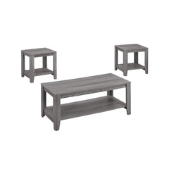 Set of Three 42" Gray Coffee Table With Shelf - Homeroots