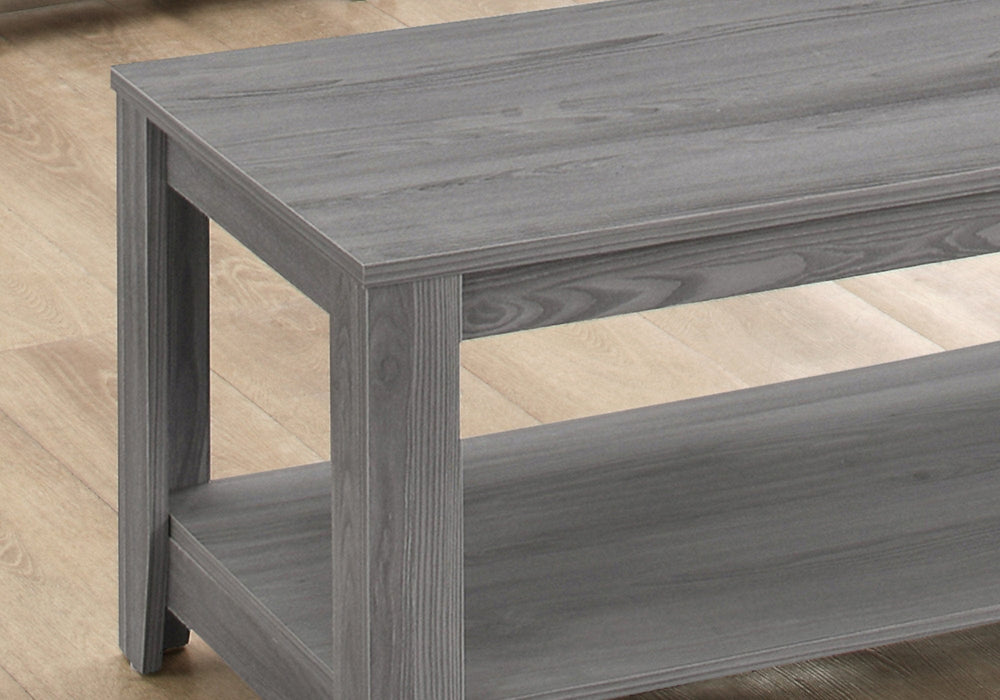 Set of Three 42" Gray Coffee Table With Shelf - Homeroots - Flyclothing LLC