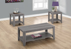 Set of Three 42" Gray Coffee Table With Shelf - Homeroots