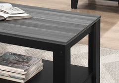 Set of Three 42" Gray And Black Coffee Table With Shelf - Homeroots