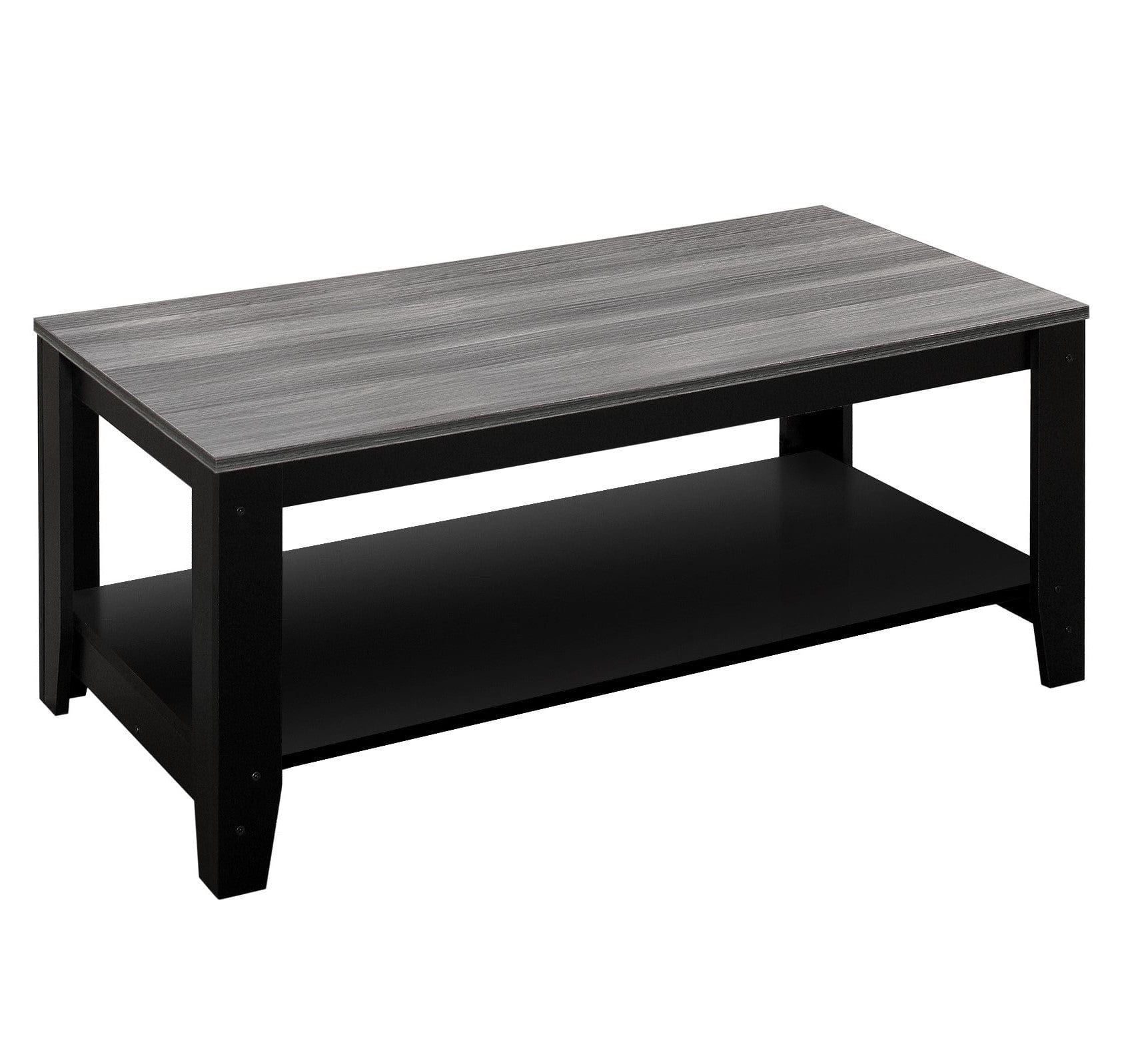 Set of Three 42" Gray And Black Coffee Table With Shelf - Homeroots