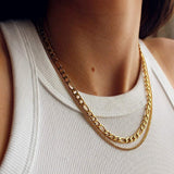 Stainless Steel Double-Layered Necklace - Trendsi - Flyclothing LLC
