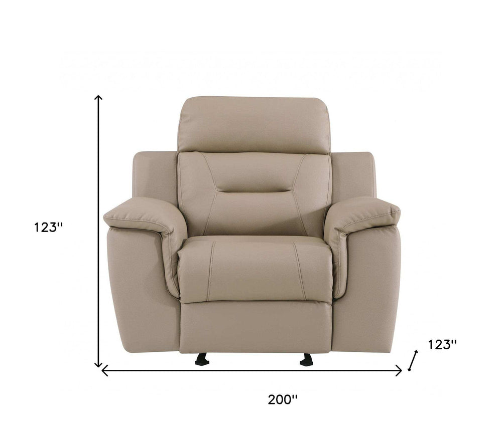 Three Piece Indoor Beige Genuine Leather Five Person Seating Set - Homeroots - Flyclothing LLC