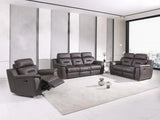Three Piece Indoor Brown Genuine Leather Five Person Seating Set - Homeroots - Flyclothing LLC