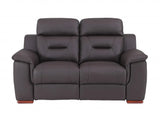 Three Piece Indoor Brown Genuine Leather Five Person Seating Set - Homeroots - Flyclothing LLC