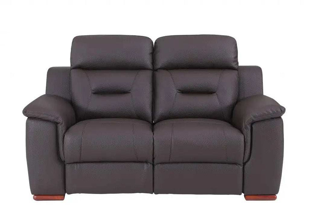 Three Piece Indoor Brown Genuine Leather Five Person Seating Set - Homeroots - Flyclothing LLC