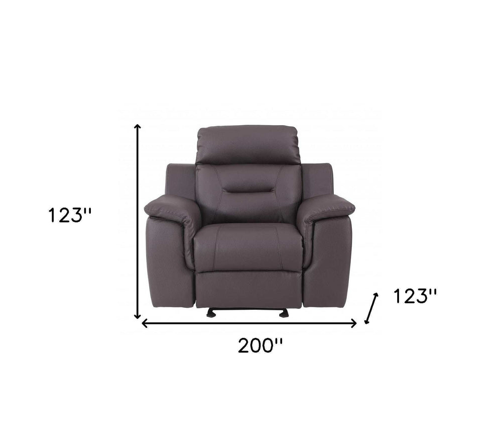 Three Piece Indoor Brown Genuine Leather Five Person Seating Set - Homeroots - Flyclothing LLC