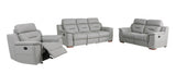 Three Piece Indoor Gray Genuine Leather Five Person Seating Set - Homeroots - Flyclothing LLC