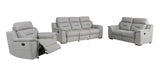 Three Piece Indoor Gray Genuine Leather Five Person Seating Set - Homeroots - Flyclothing LLC