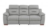 Three Piece Indoor Gray Genuine Leather Five Person Seating Set - Homeroots - Flyclothing LLC