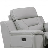 Three Piece Indoor Gray Genuine Leather Five Person Seating Set - Homeroots - Flyclothing LLC