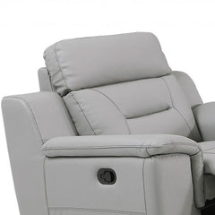Three Piece Indoor Gray Genuine Leather Five Person Seating Set
