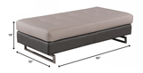 63" Taupe Faux Leather And Silver Ottoman - Homeroots