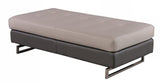 63" Taupe Faux Leather And Silver Ottoman - Homeroots