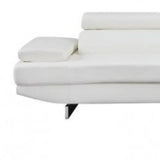 White Leather L Shaped Two Piece Corner Sectional - Homeroots - Flyclothing LLC