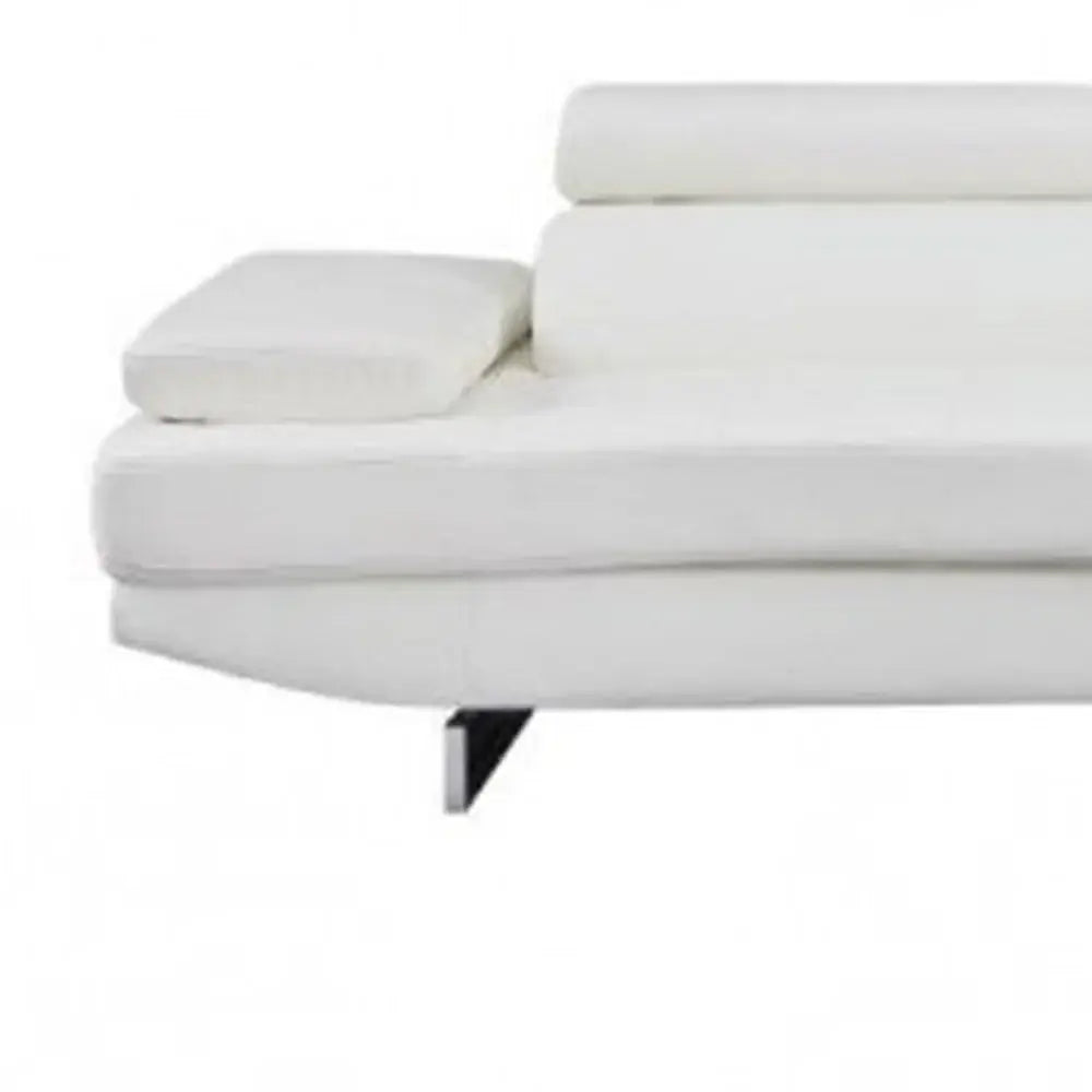 White Leather L Shaped Two Piece Corner Sectional - Homeroots - Flyclothing LLC