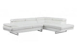 White Leather L Shaped Two Piece Corner Sectional - Homeroots - Flyclothing LLC