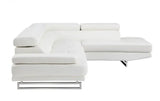 White Leather L Shaped Two Piece Corner Sectional - Homeroots - Flyclothing LLC