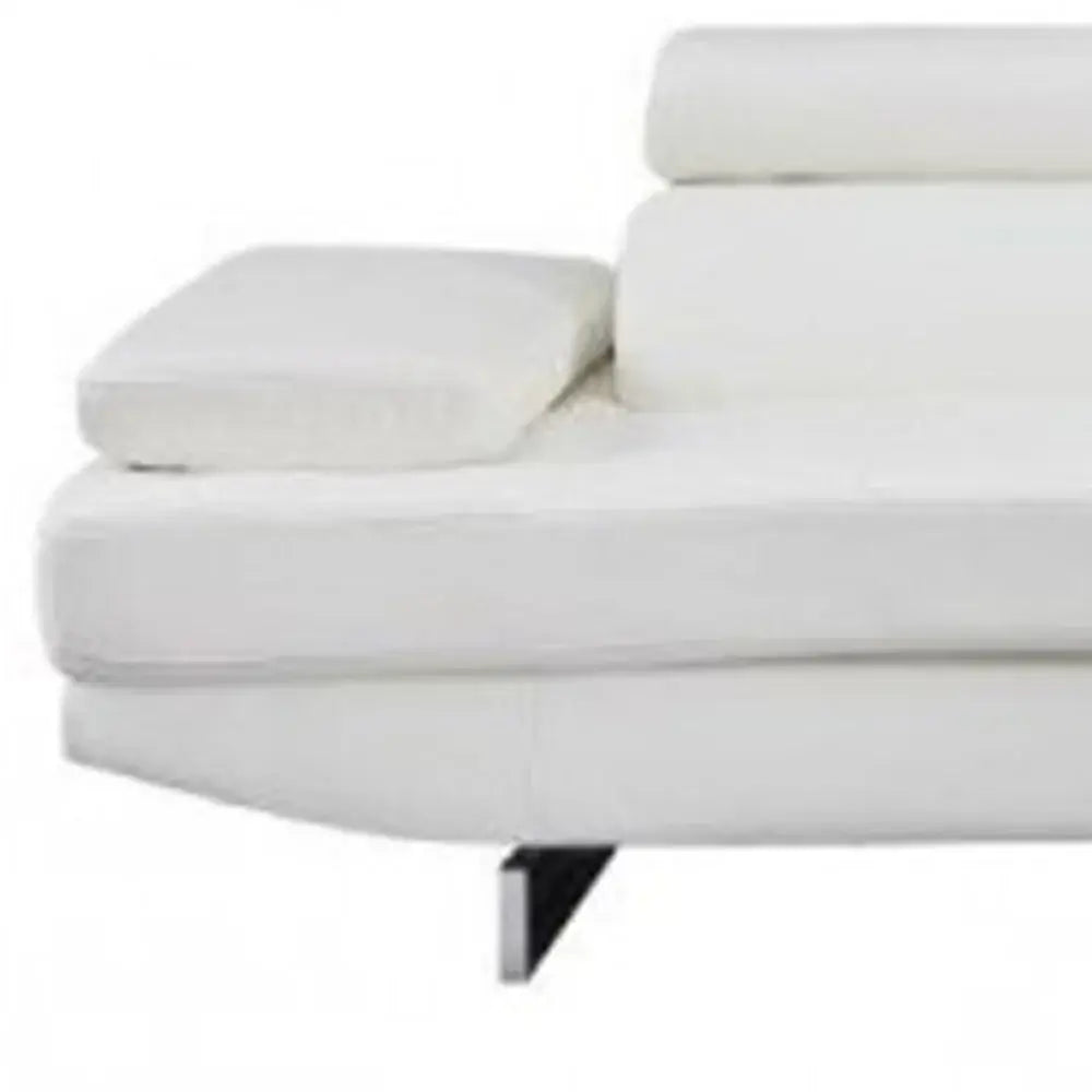 White Leather L Shaped Two Piece Corner Sectional - Homeroots - Flyclothing LLC