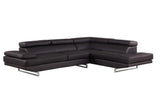 Brown Leather L Shaped Two Piece Corner Sectional - Homeroots
