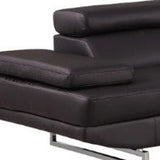 Brown Leather L Shaped Two Piece Corner Sectional - Homeroots