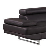 Brown Leather L Shaped Two Piece Corner Sectional - Homeroots