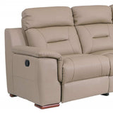 Two Piece Indoor Beige Genuine Leather Five Person Seating Set - Homeroots - Flyclothing LLC
