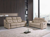 Two Piece Indoor Beige Genuine Leather Five Person Seating Set - Homeroots - Flyclothing LLC