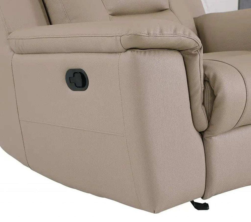 Two Piece Indoor Beige Genuine Leather Five Person Seating Set - Homeroots - Flyclothing LLC
