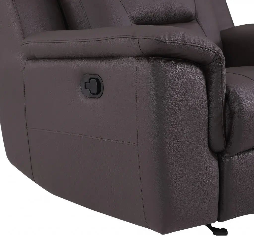 Two Piece Indoor Brown Genuine Leather Five Person Seating Set - Homeroots - Flyclothing LLC